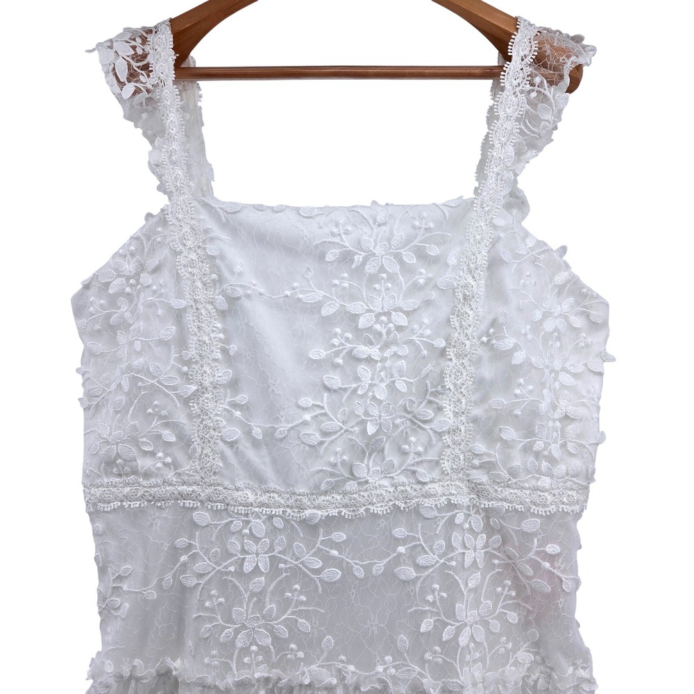 Arula Brixta Dress 3X White Floral Lace Maxi Bridal Formal - Picture 8 of 11